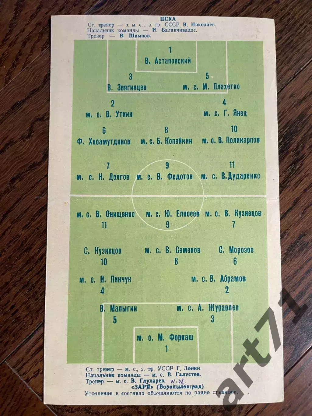 Заря Ворошиловград - ЦСКА Москва 03.05.1972 1