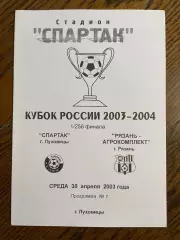 Спартак Луховицы - Рязань-Агрокомплект Рязань 2003 Кубок России