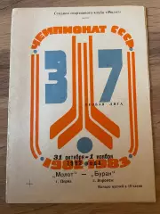 Молот Пермь - Буран Воронеж 31-01.11. 1982