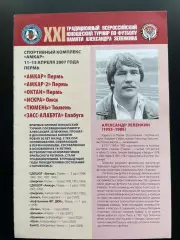 Юношеский турнир памяти Зеленкина 2007 Пермь