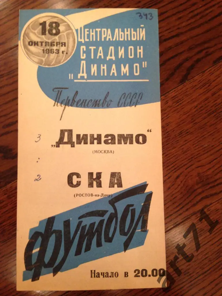 Динамо Москва - СКА Ростов-на-Дону 1963