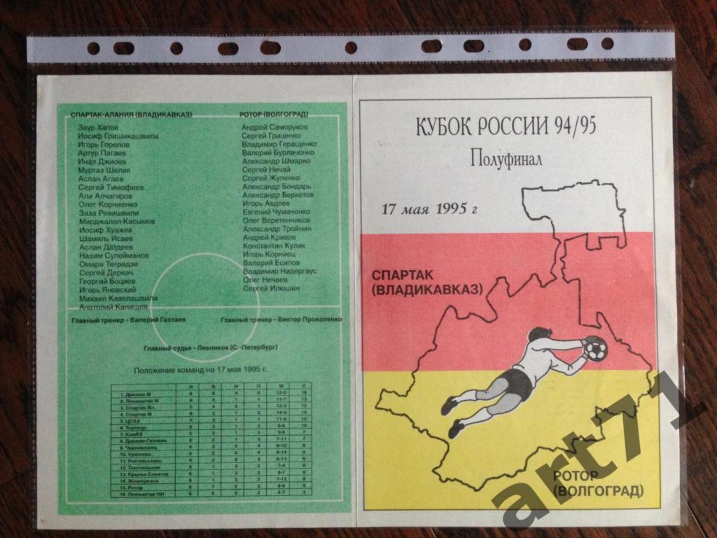 + Спартак Владикавказ - Ротор Волгоград - 1995 Кубок России