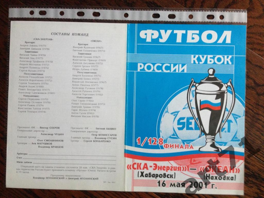 + СКА-Энергия Хабаровск - Океан Находка 2001 Кубок России