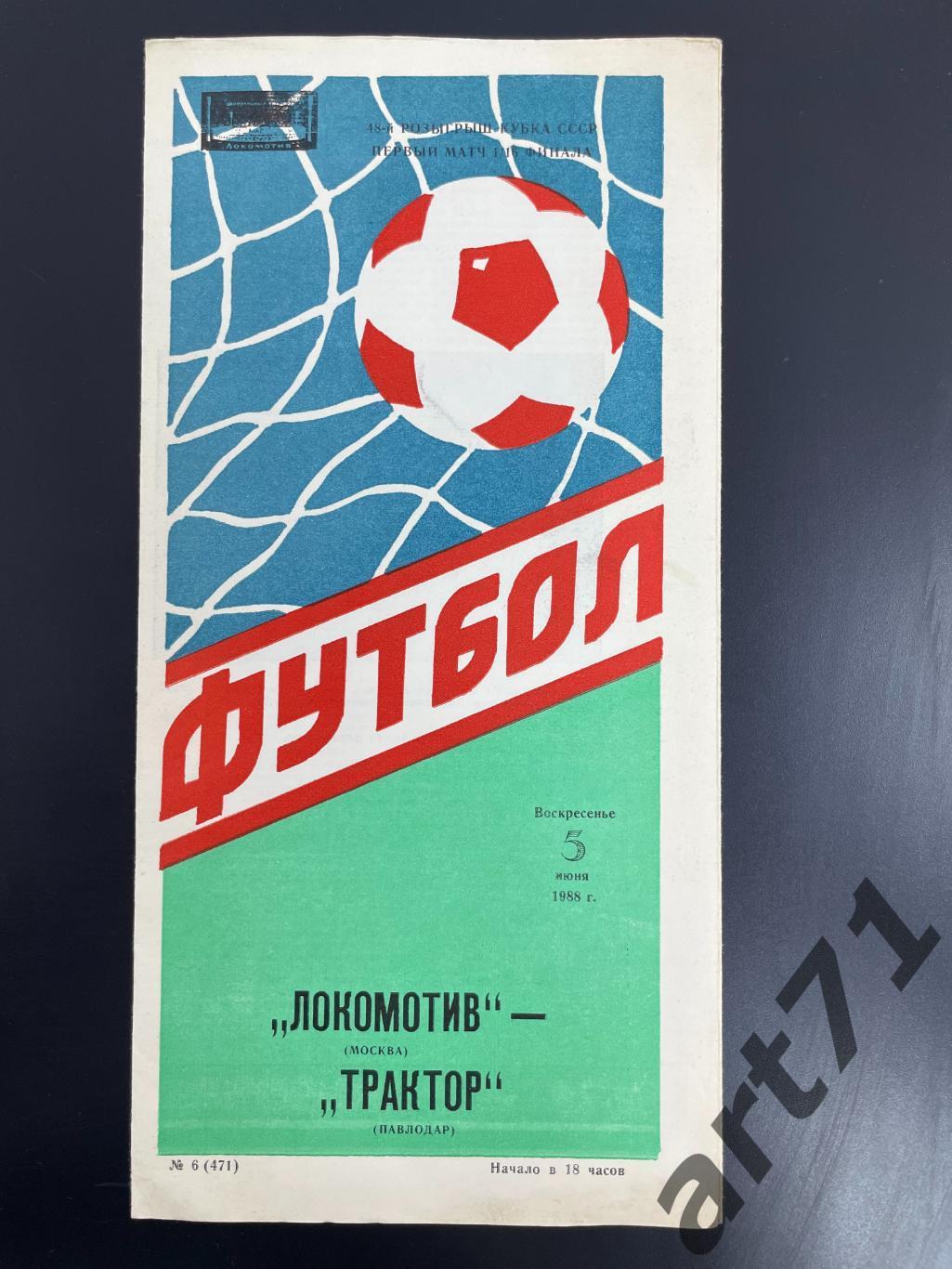 Локомотив Москва - Трактор Павлодар 1988 кубок СССР 2-ой вид