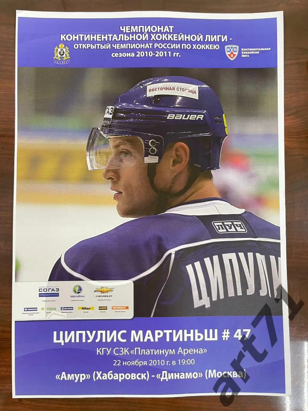 Амур Хабаровск - Динамо Москва - 22.11. 2010 программа-постер
