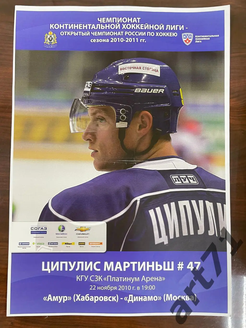 Амур Хабаровск - Динамо Москва - 22.11. 2010 программа-постер