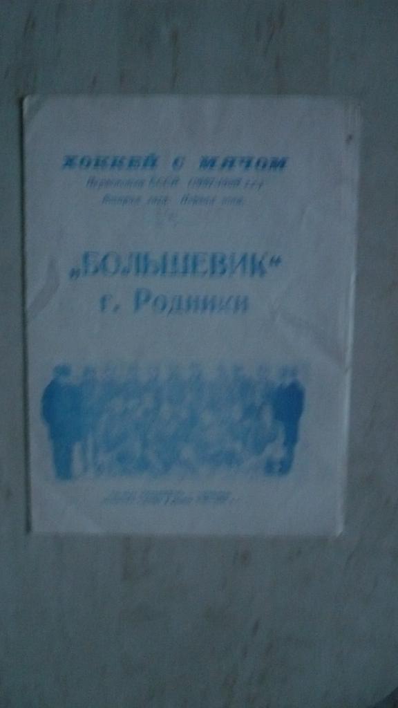 Хоккей с мячом, Большевик Родники 1987-1988