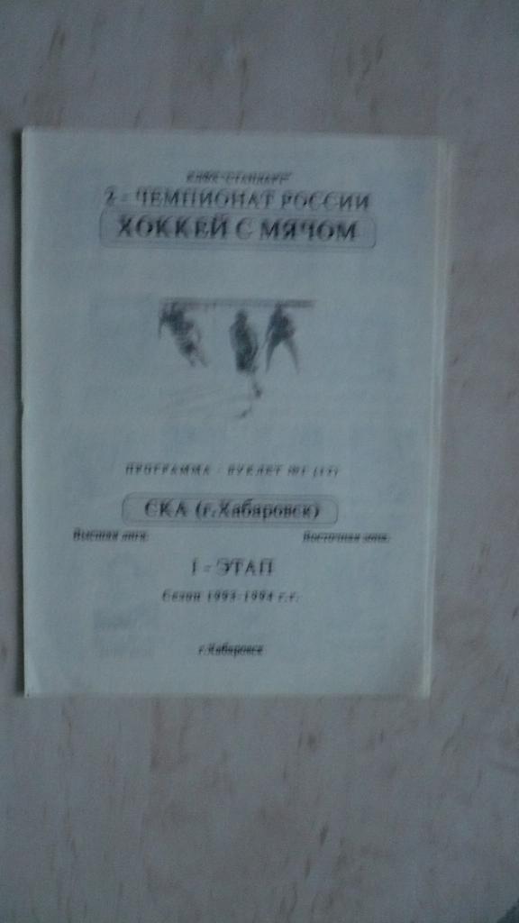 Хоккей с мячом, СКА Хб.1-ый этап 1993-1994