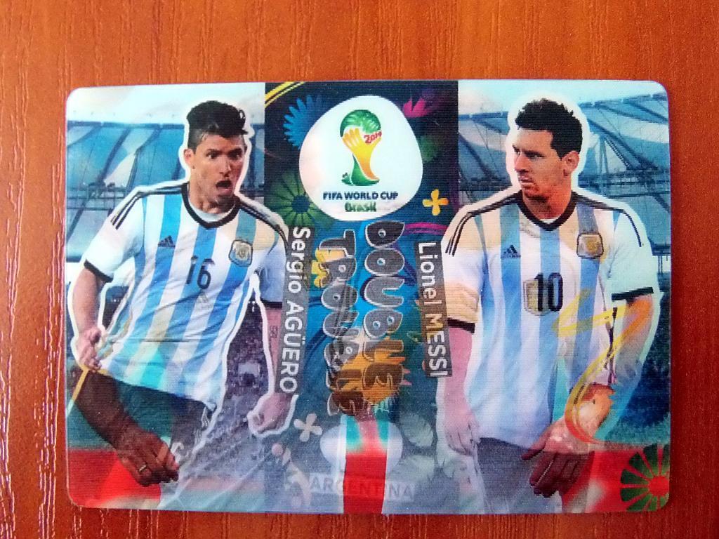 Double Trouble Messi-Aguero Panini WorldCup 2014