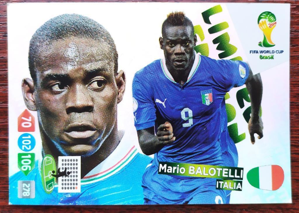 Limited Edition Mario Balotelli Panini WorldCup 2014