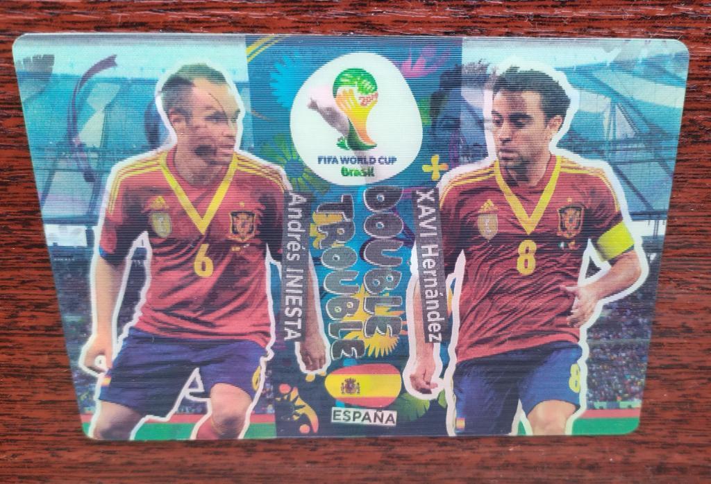 Double Trouble Xavi/Iniesta Panini WorldCup 2014