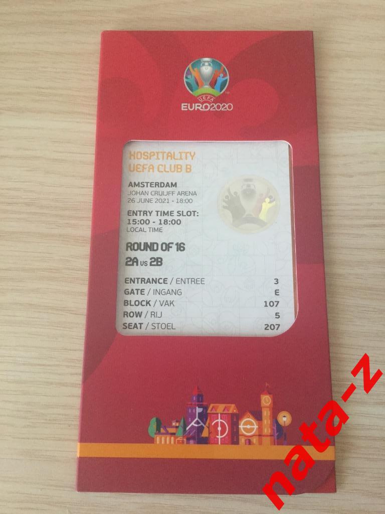 EURO 2020 Билет матч №38 Уэльс- Дания. 2