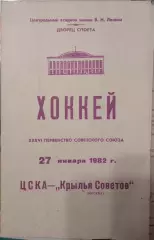 ЦСКА - Крылья Советов 27.01.1982
