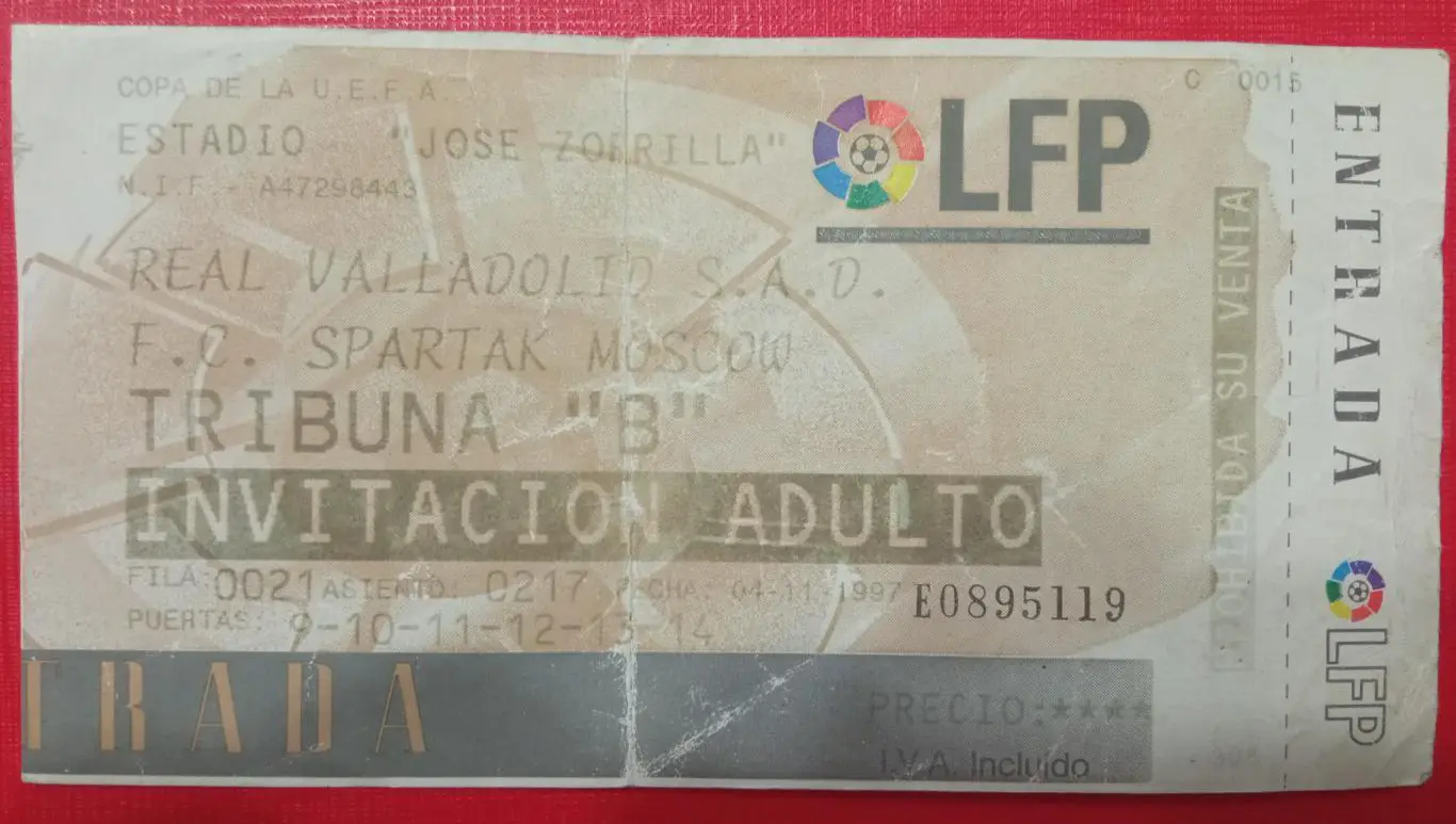 Вальядолид Испания - Спартак Москва 04.11.1997