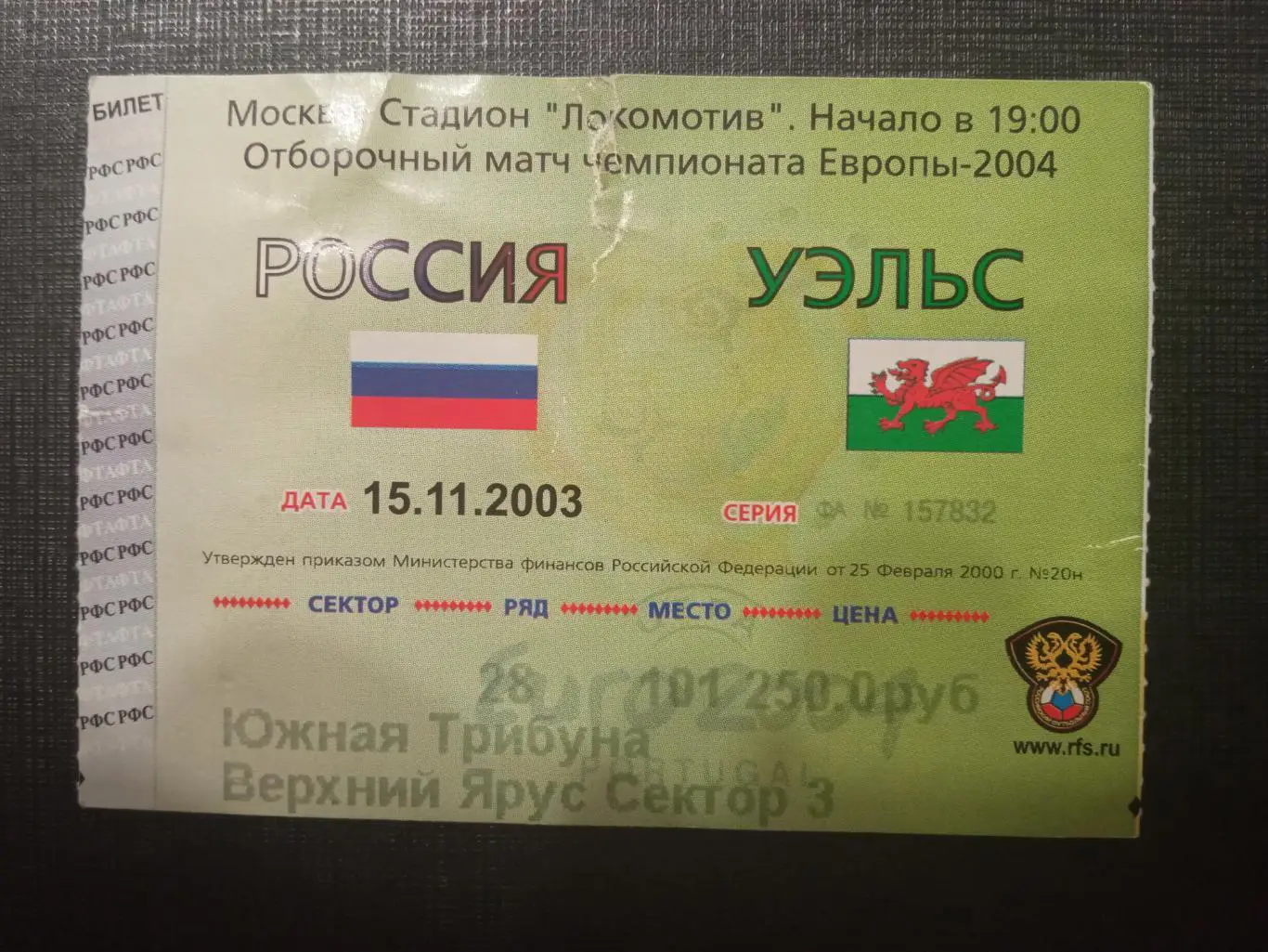 Россия - Уэльс 15.11.2003 ОМЧЕ