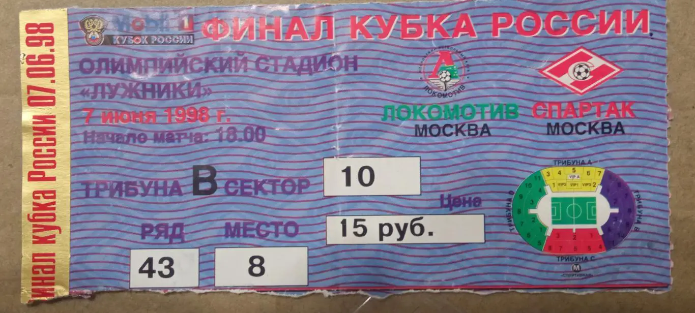 Локомотив Москва - Спартак Москва 07.06.1998