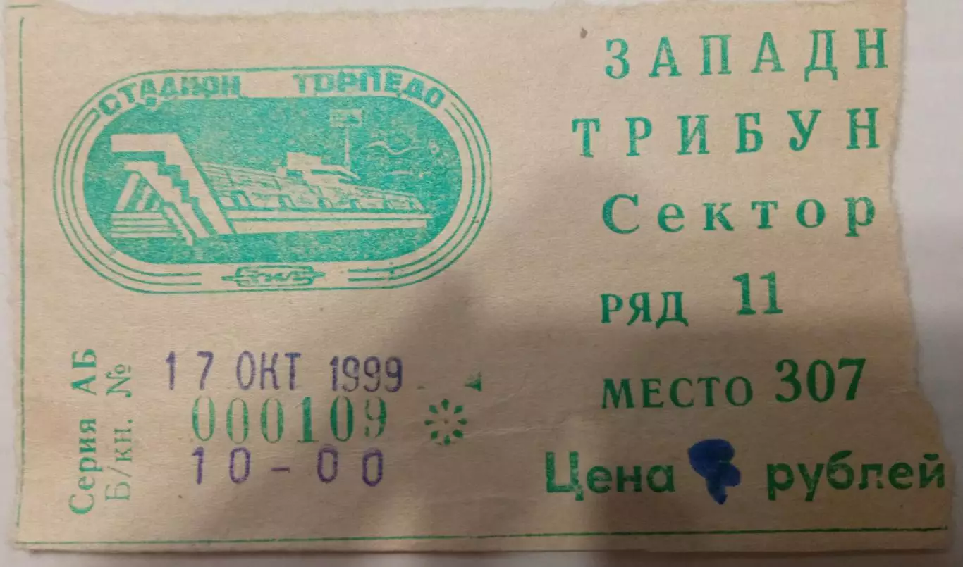 Торпедо-Зил Москва - Анжи 17.10.1999