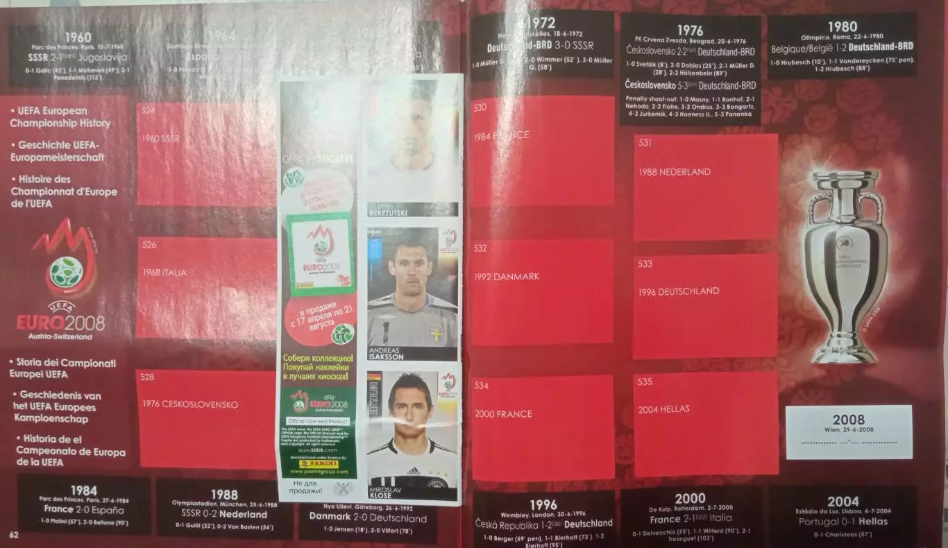 Альбом Панини Евро 2008 2