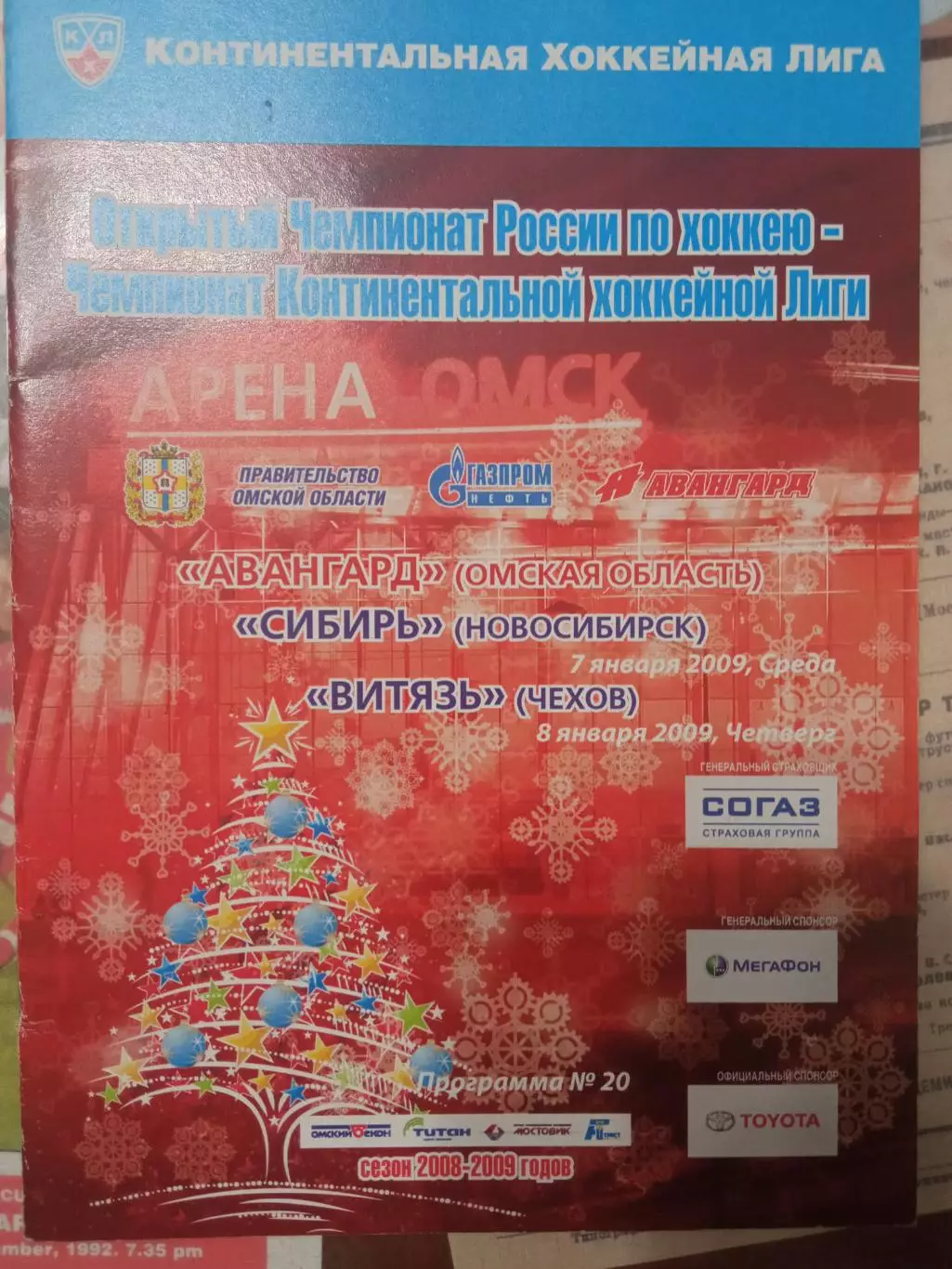 Авангард Омск - Сибирь, Витязь 07/08.01.2009