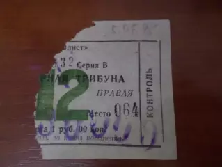 Билет Металлист Харьков - Днепр Черкассы 5 мая 1995 г