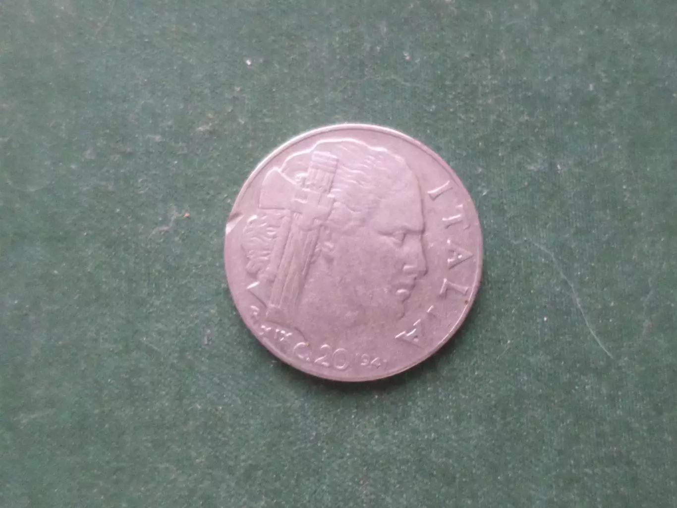 Монета 20 лир Италия 1941 г