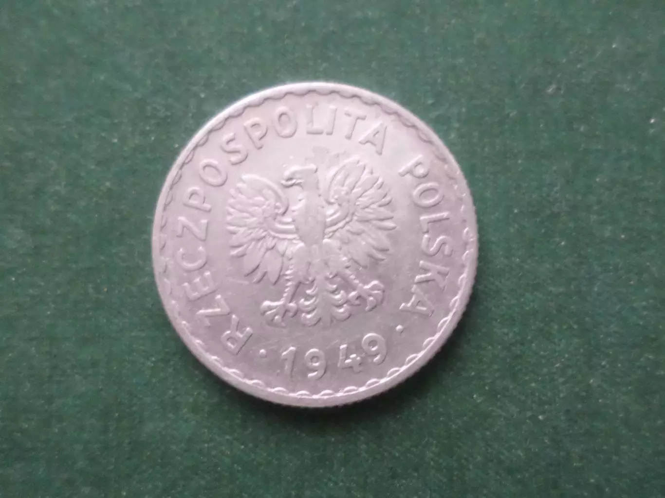 Монета 1 злотый Польша 1949 г 1