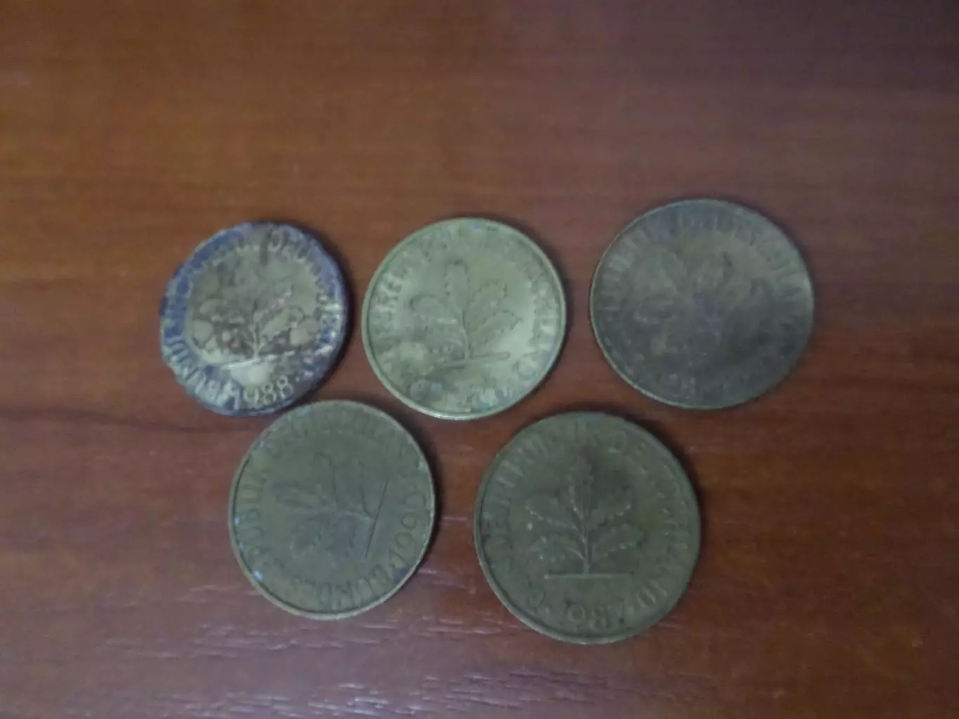 монеты 10 пфеннигов Германия ФРГ 5 шт 1