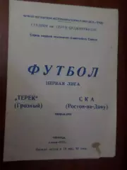 программа Терек Грозный - СКА Ростов-на-Дону 1978 г