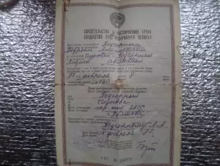 Свидетельство о расторжении брака 1977 г