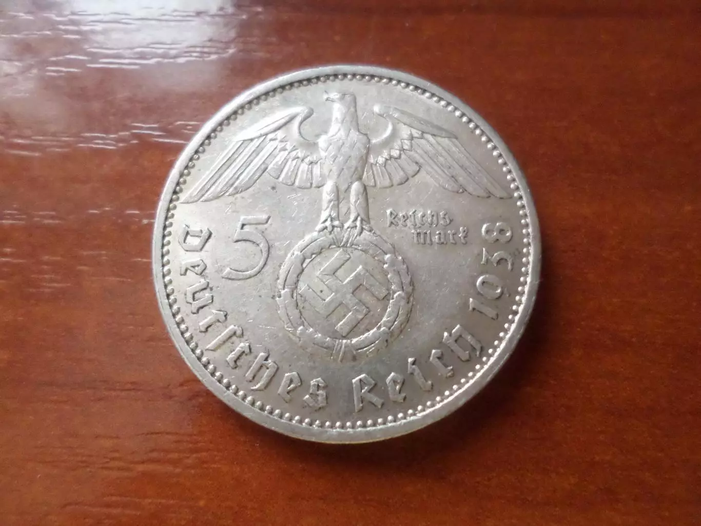 Монета 5 марок рейх Германия 1938 г серебро 1