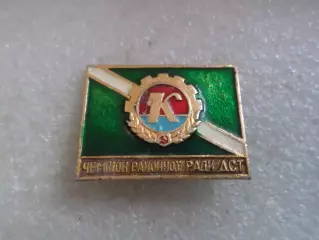 значок Чемпион районного совета ДСО Колос