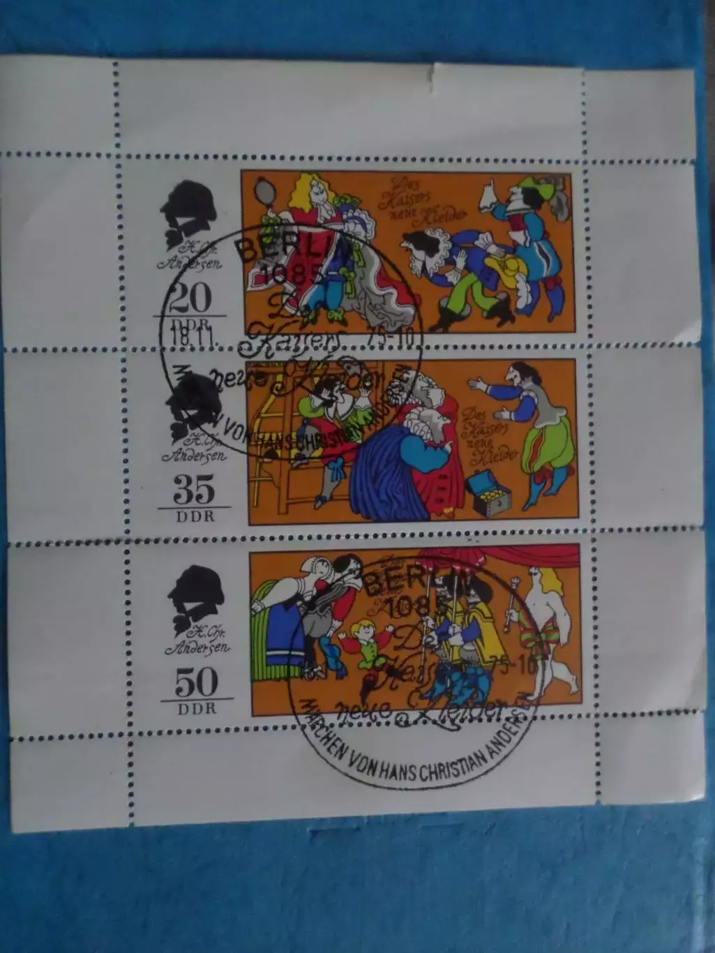 Марки ГДР сказки Андерсена 1975 г гашеные