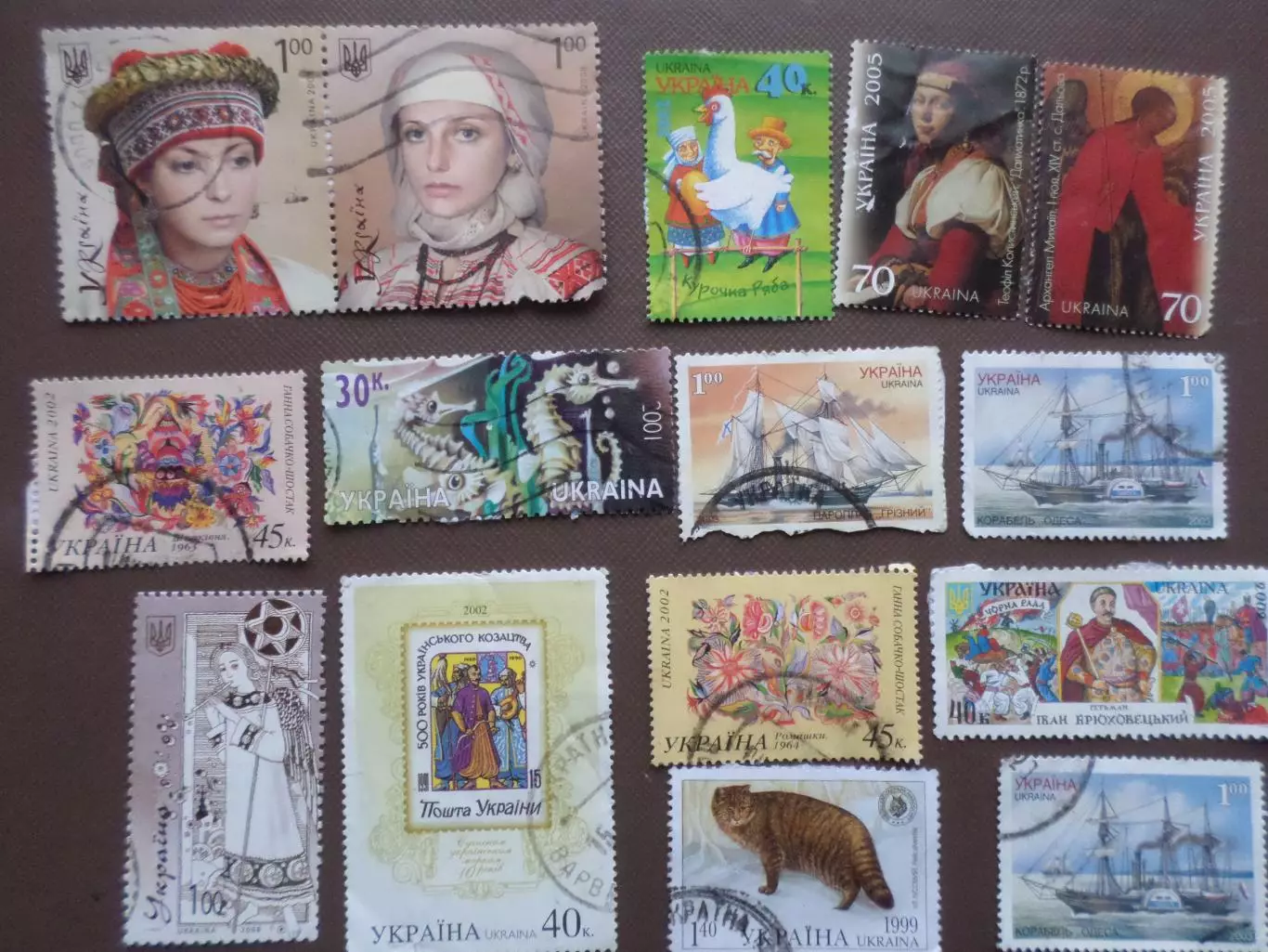 марки Украина разные гашеные