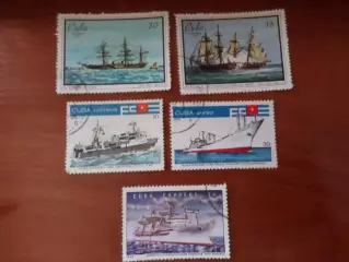 марки Куба Корабли, парусники гаш