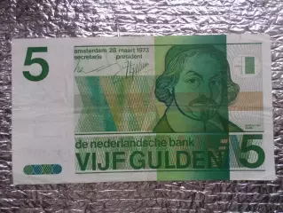 Банкнота 5 гульденов Нидерланды 1973 г