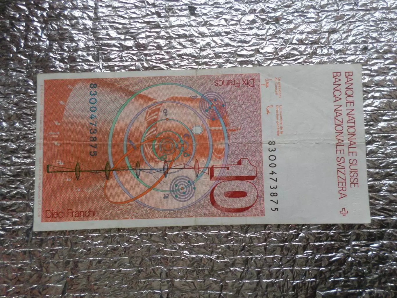 Банкнота 10 франков Швейцария 1983 г 1