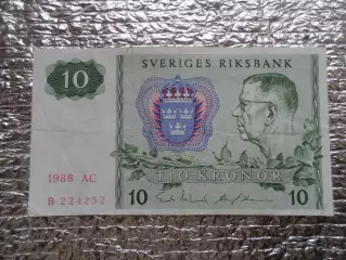 Банкнота 10 крон Швеция 1988 г
