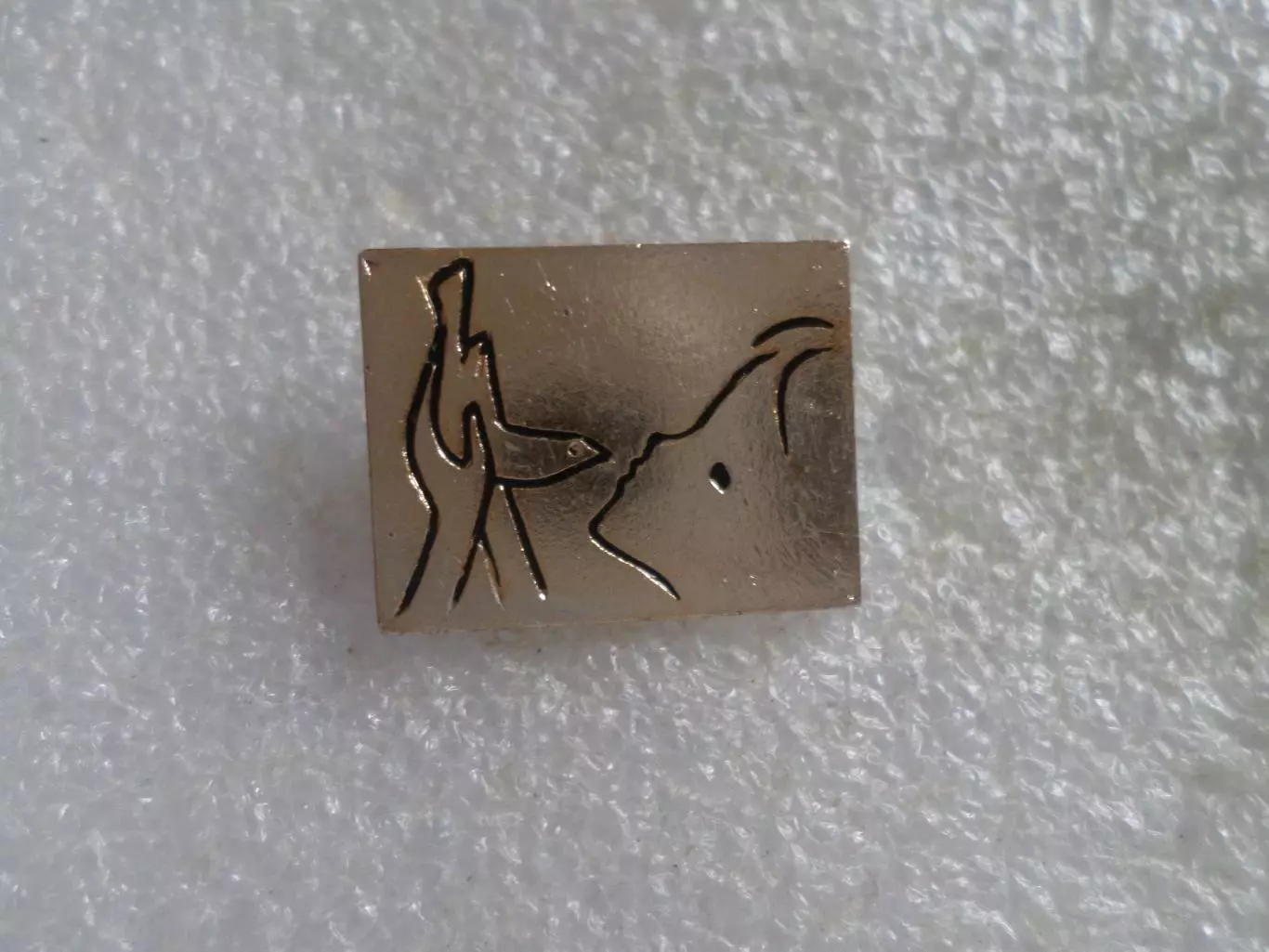 Значок Девочка и голубь