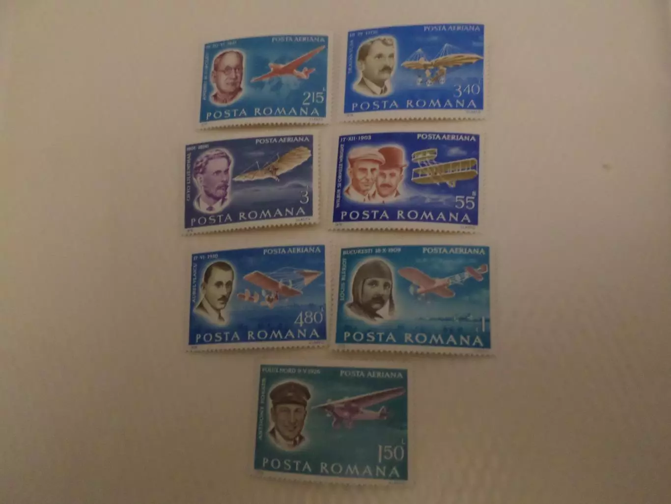 Марки Румыния Пионеры авиации Самолеты 1978 г негаш