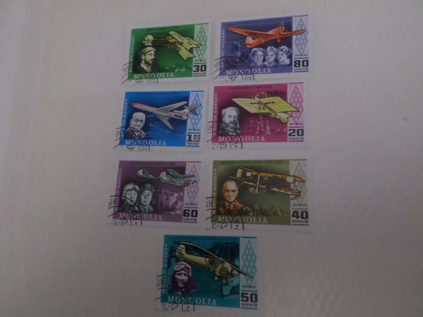 Марки Монголия авиация Самолеты 1978 г гаш