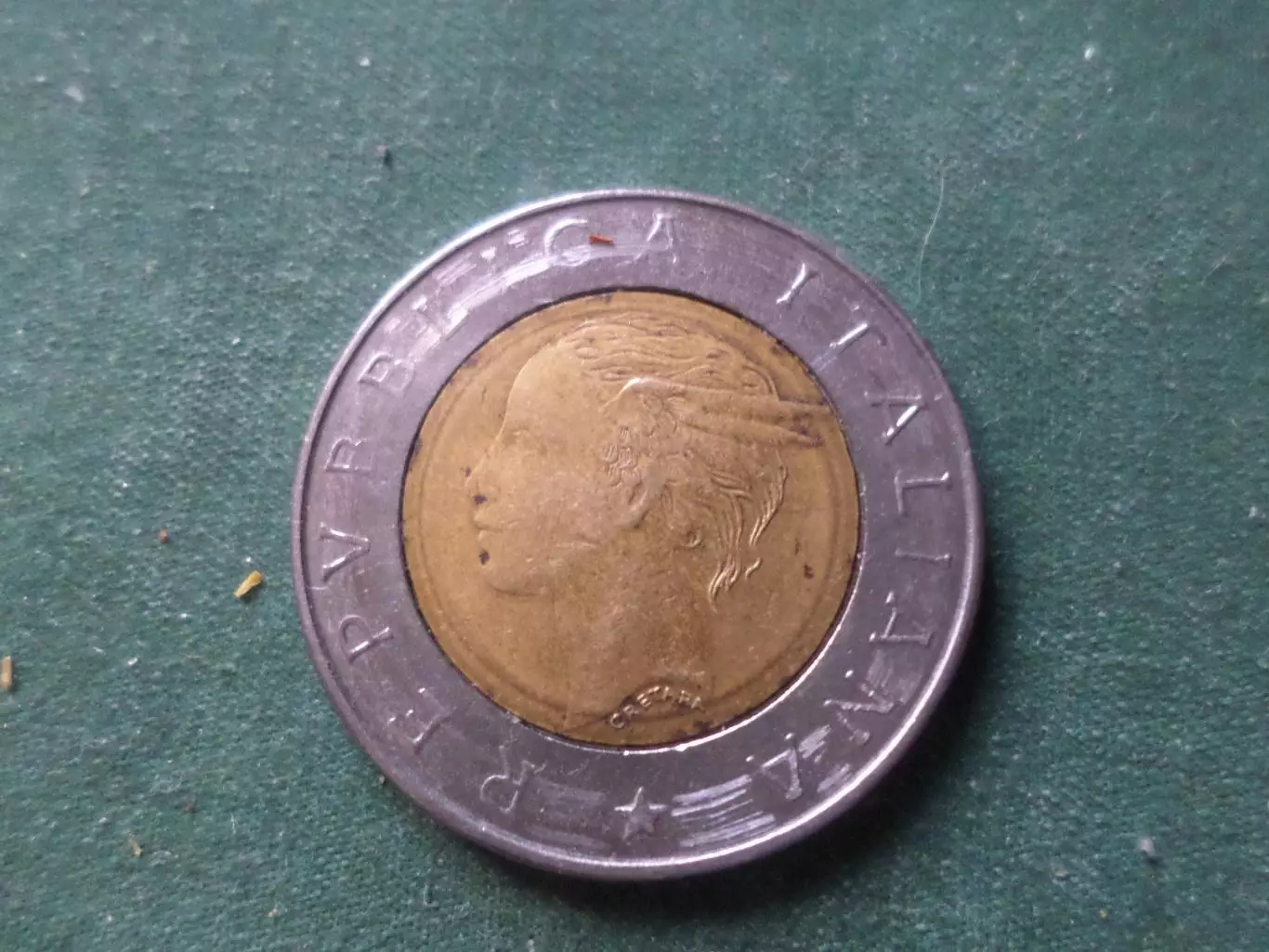 Монета 500 лир Италия 1993 г 100 лет банку Италии 1