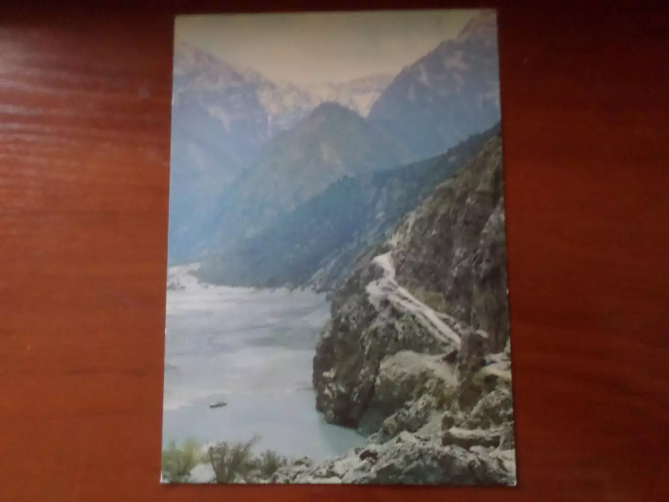 открытка Ферганская область Голубое озеро 1982 г