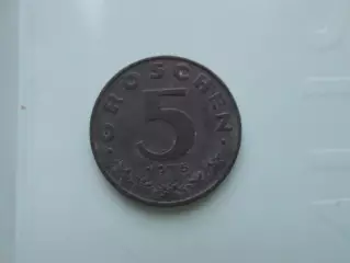 Монета 5 грошей Австрия 1975 г