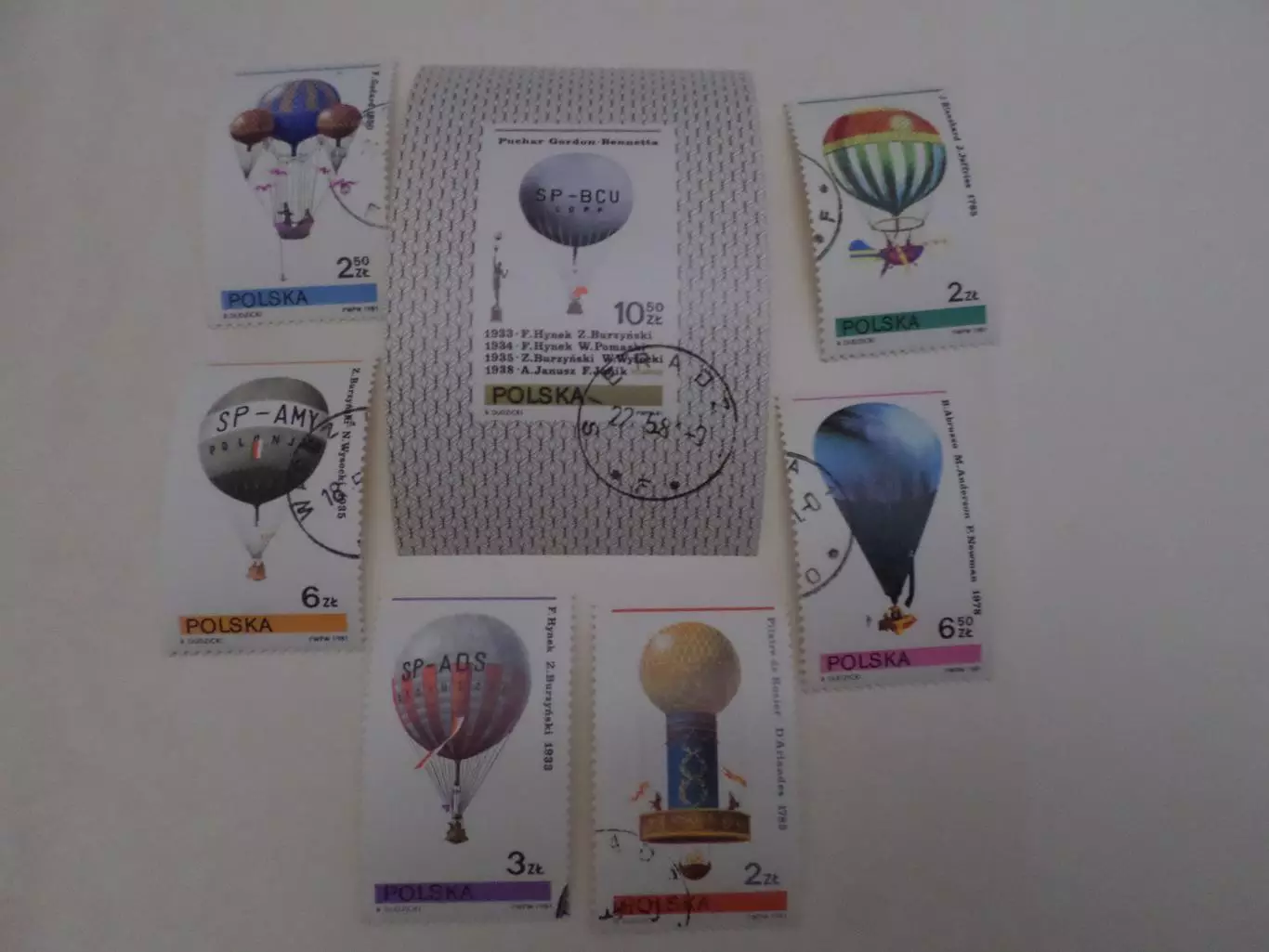Марки Польша Дирижабли 1981 г гаш