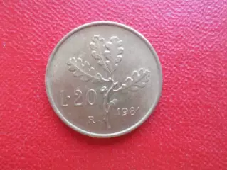 Монета 20 лир Италия 1981 г