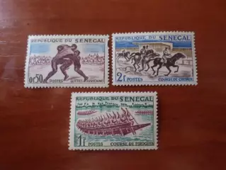 Марки Сенегал Конный спорт, гребля,борьба 1961 г негаш