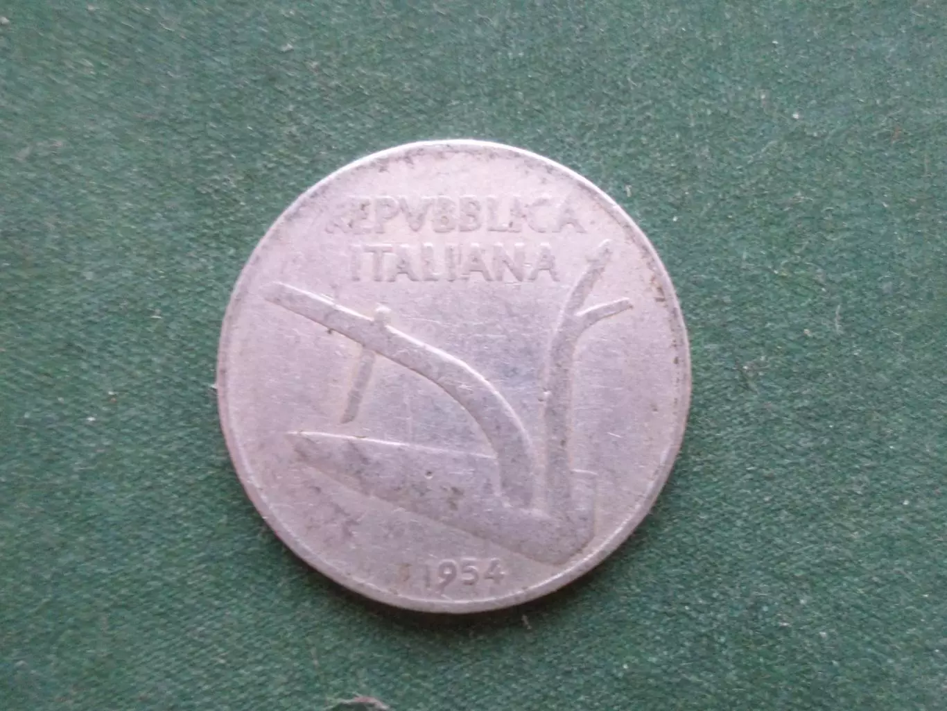 Монета 10 лир Италия 1954 г 1