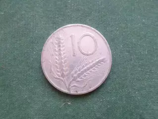 Монета 10 лир Италия 1954 г