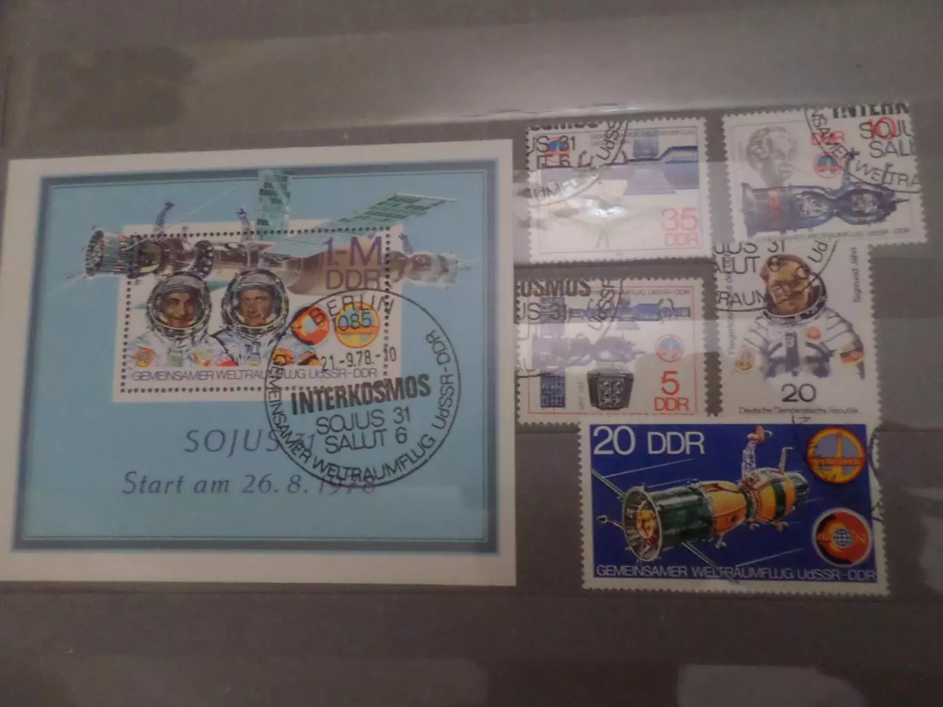 марки ГДР космос Совместный космический полёт СССР- ГДР 1978 г гаш