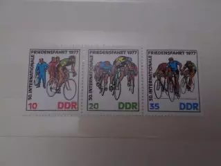 Марки ГДР 30-я велогонка мира 1977 г негаш сцепка